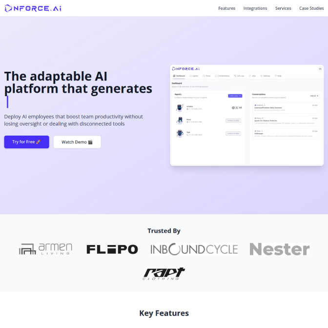 B2B platform launch landing example